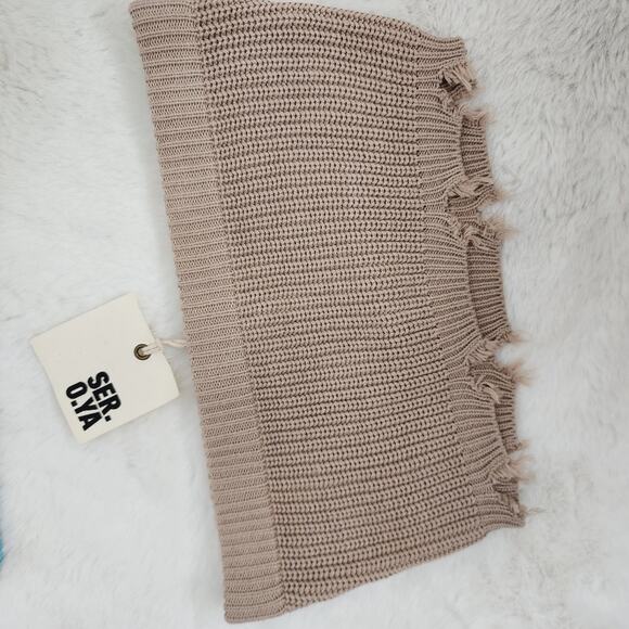 NEW Ser.O.Ya By Retrofete Ember Natural Knit Sleeveless Bandeau Tube Crop Top - Picture 6 of 11